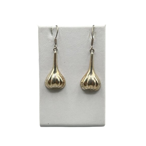 Sterling Silver Earrings Dangles Taxco Mexico 925 Onions Garlic Bulbs Shaped - Picture 1 of 7